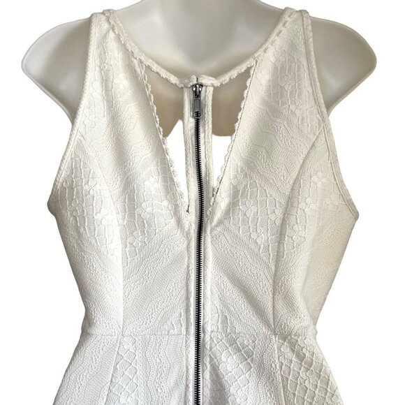 FREE PEOPLE SIZE 10 IVORY WHITE LACE FIT & FLARE SKATER DRESS - Picture 13 of 16